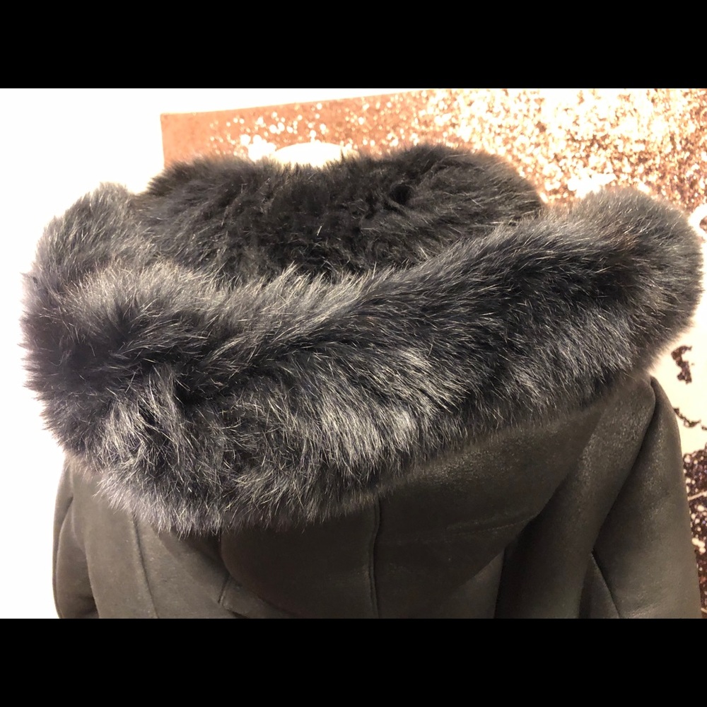 New Black Sherling Womens Coat like UGG - Real Fox - Picture 6 of 11